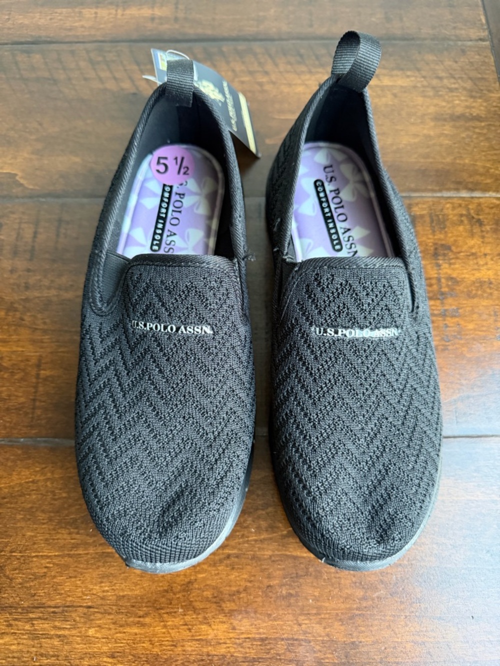 U.S. Polo Assn. Women's Black Slip-On Flats